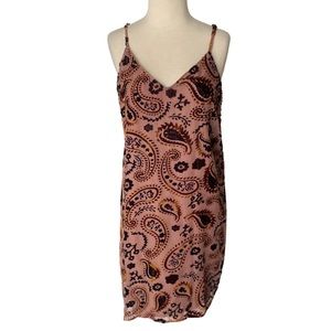 Velvet Embroidery Paisley Slip Dress